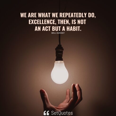 We are what we repeatedly do; excellence, then, is not an act but a habit.