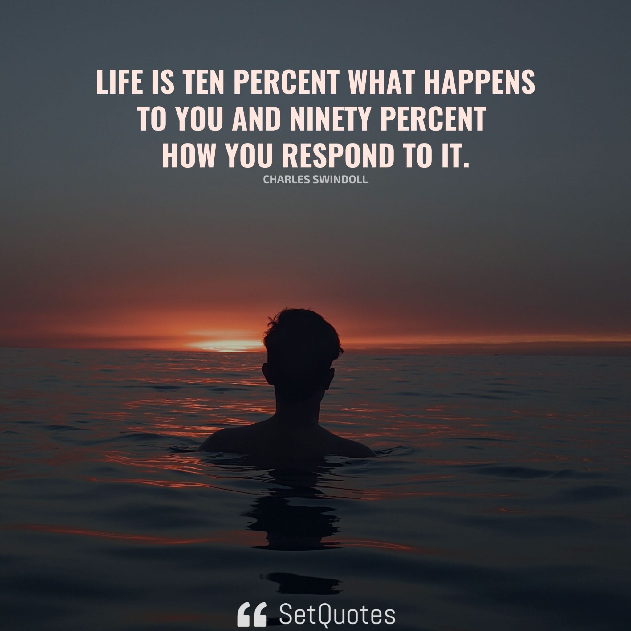 Life is ten percent what happens to you and ninety percent how you ...